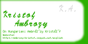 kristof ambrozy business card